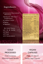 Load image into Gallery viewer, FEEL GREAT Energise 1 NMN: Increase Energy, Hair Colour & Thickness, Skin & Nails + Peri & MenoPause, Fertility & Pregnancy Support - Ladies