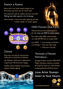 Energise-X Drink & Sublingual Powder, NAD+ NMN CoQ10 Vitamins - Increase Energy, Reduce Fatigue - Anti-Ageing