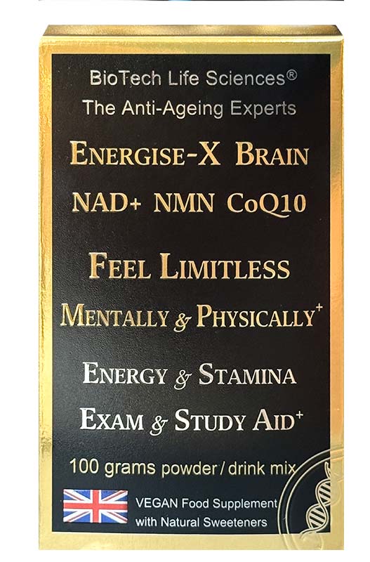 Energise-X Drink & Sublingual Powder, NAD+ NMN CoQ10 Vitamins - Increase Energy, Reduce Fatigue - Anti-Ageing