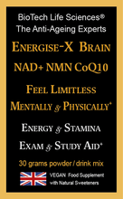 Load image into Gallery viewer, Energise-X Drink &amp; Sublingual Powder, NAD+ NMN CoQ10 Vitamins - Increase Energy, Reduce Fatigue - Anti-Ageing
