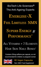 Load image into Gallery viewer, Energise-X NMN: Genius &amp; Feel Limitless pills - Maximum Physical Energy &amp; Mental Performance - All Vitamins &amp; Minerals
