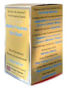 IQ1 Memory Plus Learning - Feel Sharp - Clarity & Concentration - Cognition & Study Aid