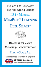 Load image into Gallery viewer, IQ1 Memory Plus Learning - Feel Sharp - Clarity &amp; Concentration - Menopause Support - Ladies
