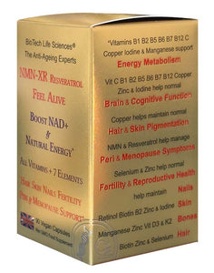 FEEL ALIVE - NMN-XR:  NMN Resveratrol + All Vitamins & Minerals, Anti-Ageing, Energy, Virility & Fertility, Peri & Menopause Support - unisex