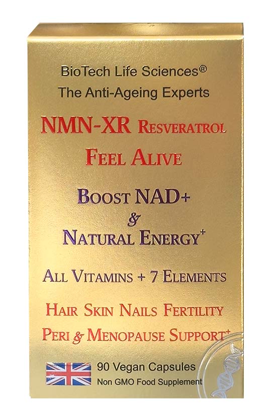 FEEL ALIVE - NMN-XR:  NMN Resveratrol + All Vitamins & Minerals, Anti-Ageing, Energy, Virility & Fertility, Peri & Menopause Support - unisex