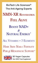 Load image into Gallery viewer, FEEL ALIVE - NMN-XR - Virility Fertility Pregnancy &amp; Nursing Support Increase Energy - Unisex - NMN Resveratrol + Vitamins
