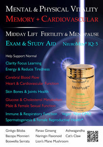 Women Memory Plus - Helps Clarity, Learning Memory Cardiovascular Vitality + Exam & Study Aid, Fertility & Menopause Support