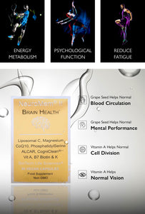 IQ2 - Brain & Heart Health - Mental Performance + Exam & Study Aid + Hair Skin & Collagen - MORNING WAKE UP