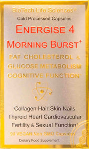 Energise 4 Morning - Support Mental Performance, Nervous System & Cognitive Function, Blood Circulation & Reduce Tiredness & Fatigue