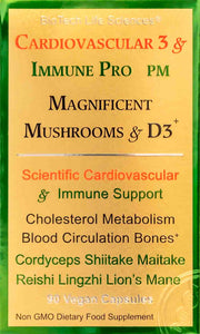 Cardio Immune 3 - Magnificent Mushrooms: Heart Brain Function + Vit D3 Beta Glucans & Adaptogens